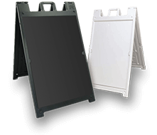 Two blank a-frames to display outdoor graphics